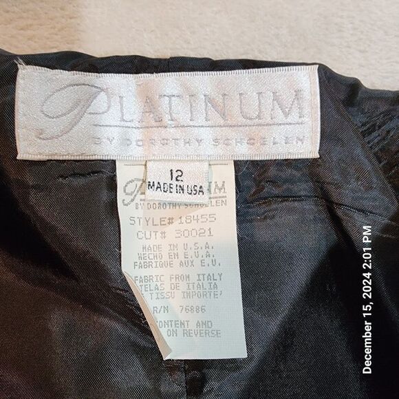 VTG Platinum By Dorothy Schoelen Two Tone Black Grey Mini Skirt Size 12 Made USA - Picture 3 of 8